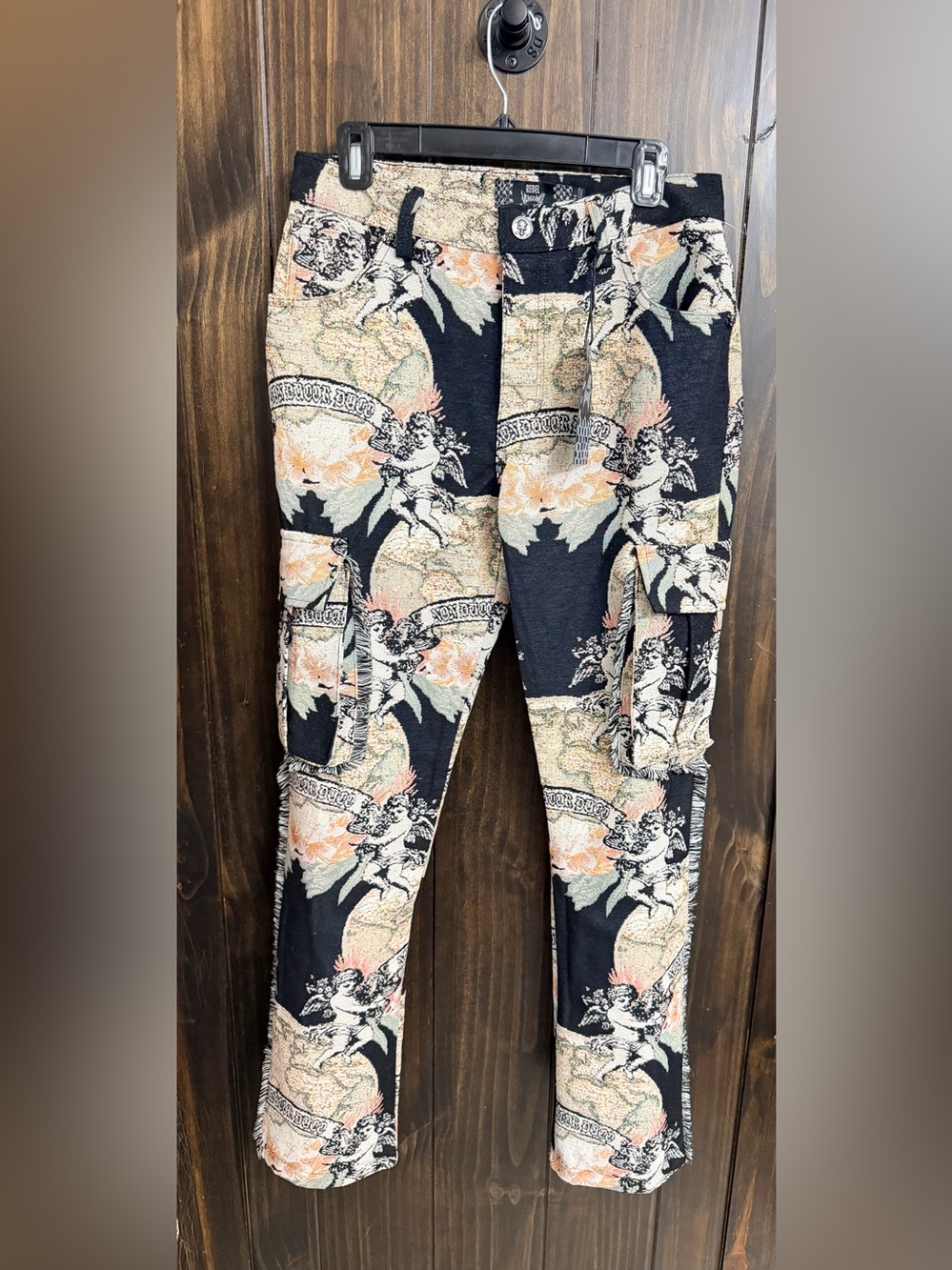 Rebel Vengeance Cherub Tapestry Cargo-Men's-Size: 30